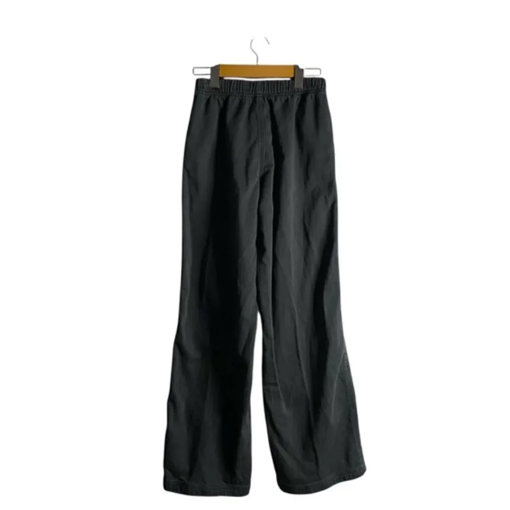 Aerie Women's Smoked Gray Me-Day Tie Waist Wide Leg Casual Pant - Picture 8 of 9